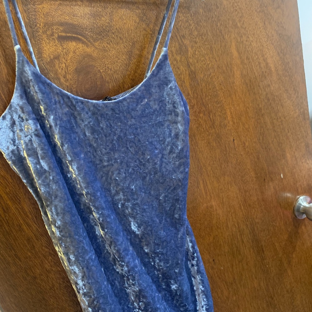 Suede blue mini dress forever 21